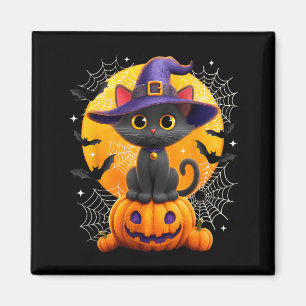 Moon Black Cat Witch Pumpkin Halloween Costumes Magnet