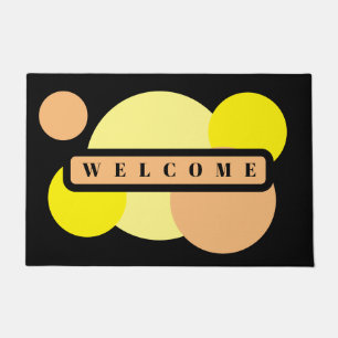 Moon black night sky planet welcome doormat