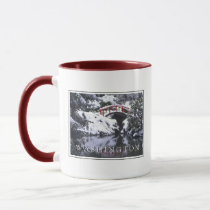 Moon Bridge & Pond in Winter   Seattle, Washington Mug