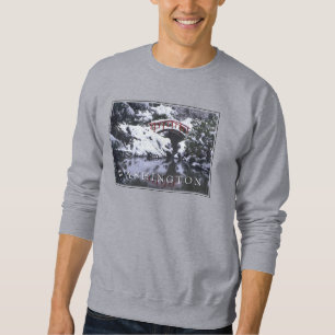 Moon Bridge & Pond in Winter   Seattle, Washington Sweatshirt