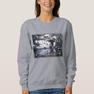 Moon Bridge & Pond in Winter   Seattle, Washington Sweatshirt