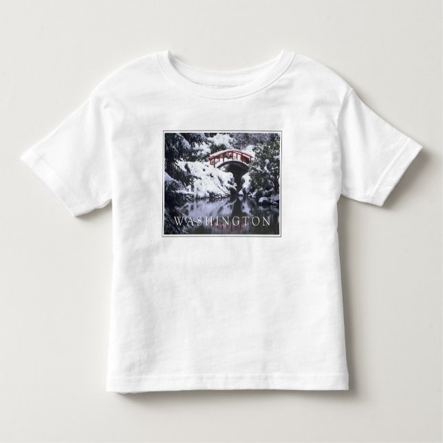 Moon Bridge & Pond in Winter | Seattle, Washington Toddler T-Shirt (Front)