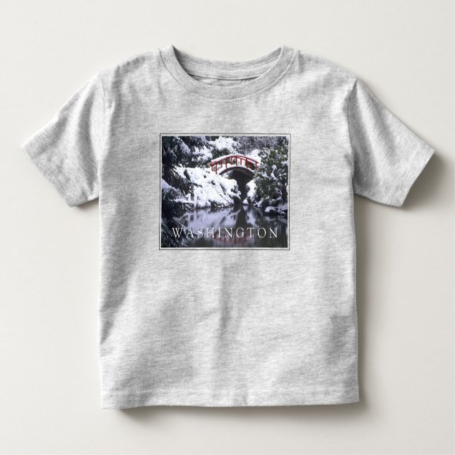 Moon Bridge & Pond in Winter | Seattle, Washington Toddler T-Shirt (Front)