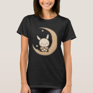 Moon Bunny Rabbit Sitting In Crescent Moon Easter T-Shirt