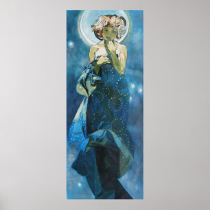 Moon by Alphonse Mucha Poster