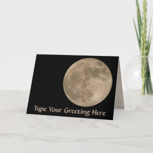 Moon Card Romantic Full Moon Blank Greeting Card