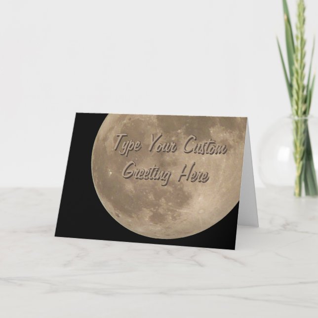 Moon Card Romantic Full Moon Blank Greeting Card (Front)