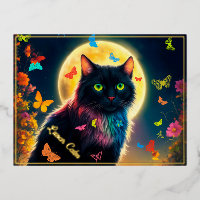 Moon cat butterfly decor pretty moth moonlight