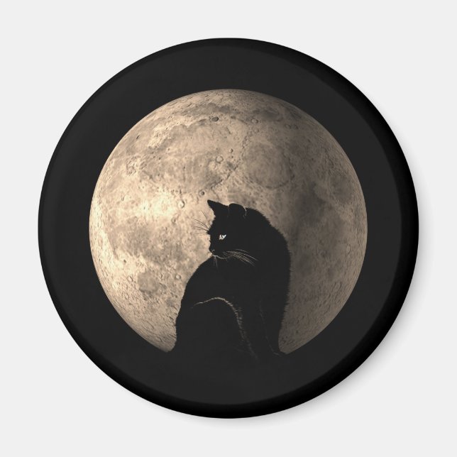 Moon cat magnet (Front)