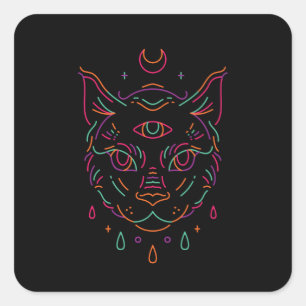 Moon Cat Square Sticker