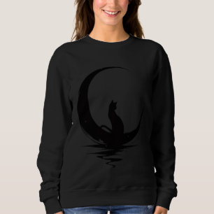 Moon Cat T-Shirt – Witchy Celestial Black Cat Grap Sweatshirt