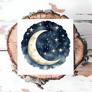 Moon Celestial Baby Shower Stars Space Napkin