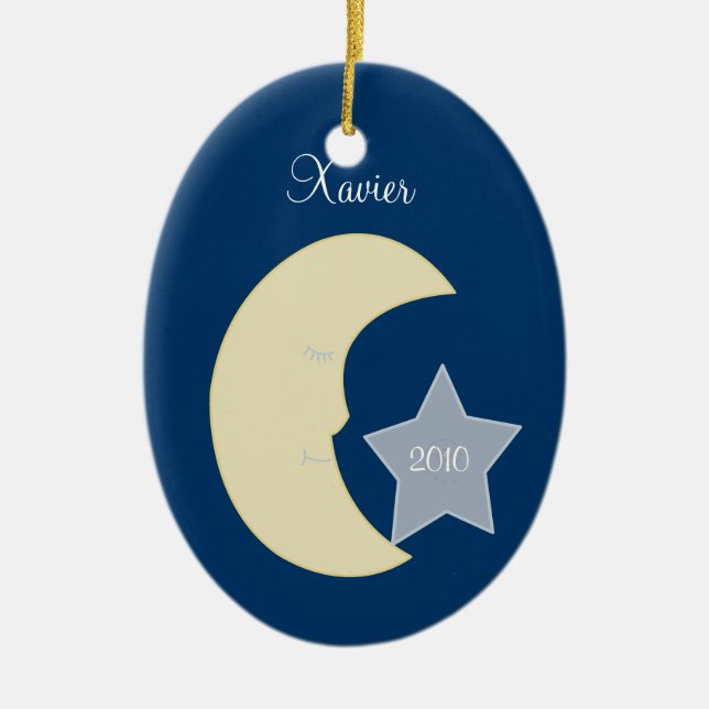 MOON Celestial Personalised Christmas Ornament (Front)