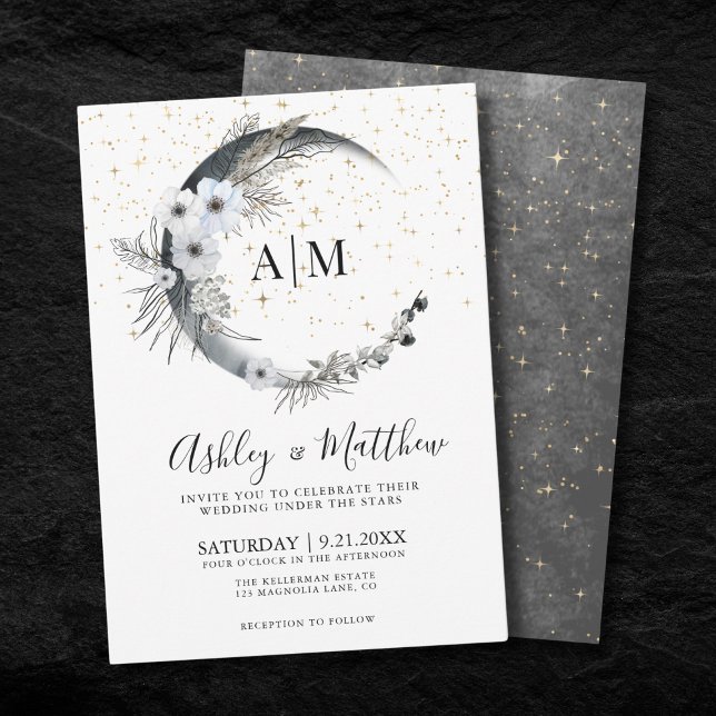 Moon Celestial Wedding Invitation (Moon Celestial Wedding Invitation)