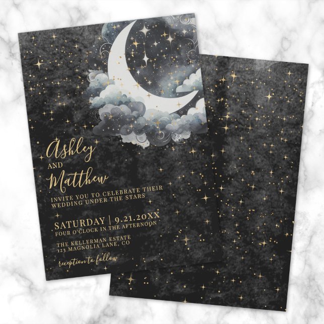 Moon Celestial Wedding Invitation (Moon Celestial Wedding Invitation)