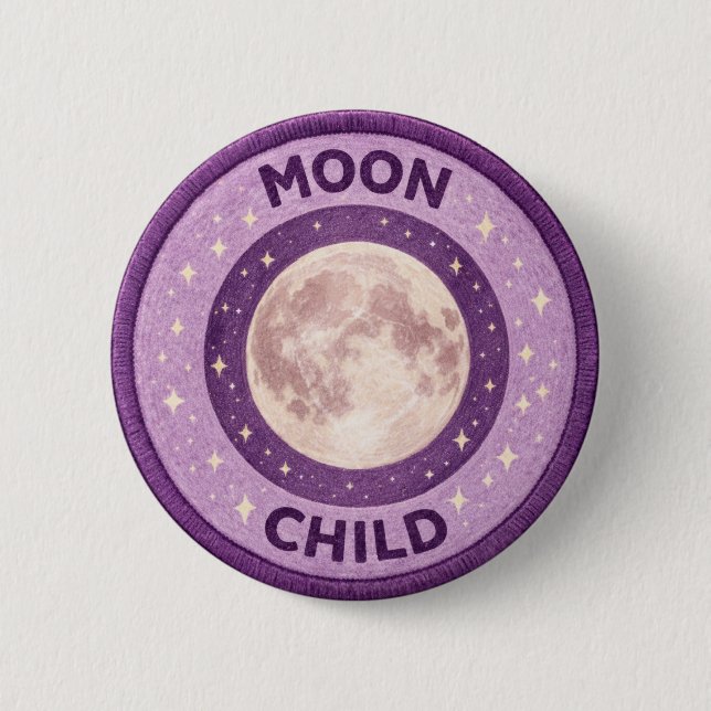Moon Child 6 Cm Round Badge (Front)