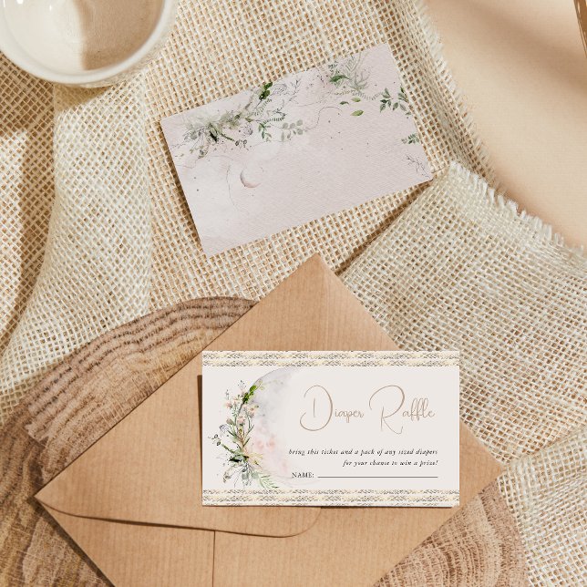 Moon Child | Boho Hippie Baby Shower Diaper Raffle Enclosure Card (Creator Uploaded)