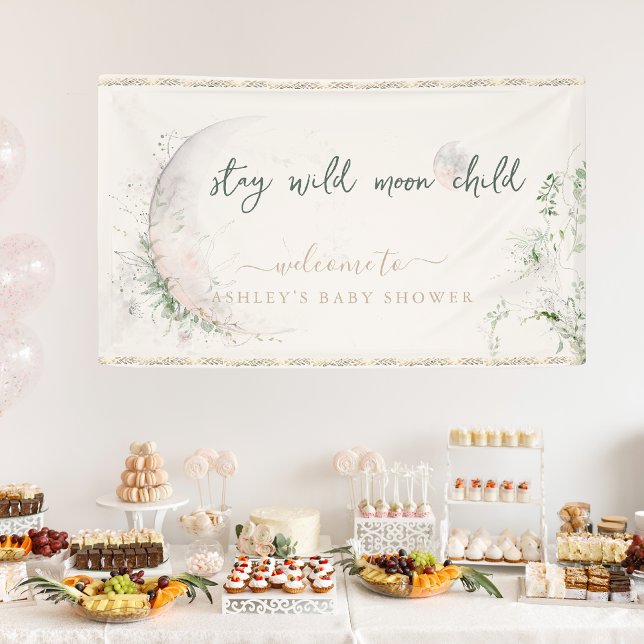Moon Child | Boho Hippie Baby Shower Welcome Banner (Creator Uploaded)