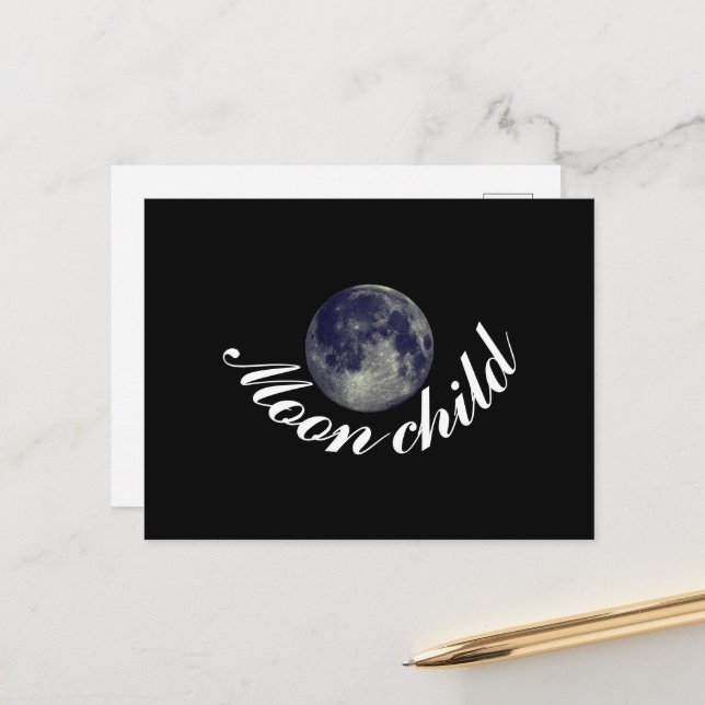 Moon Child, Full Moon Postcard (Front/Back In Situ)