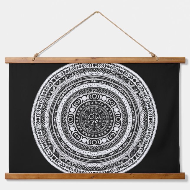 Moon Child Mandala Triple Moon Witch Hanging Tapestry (Front)