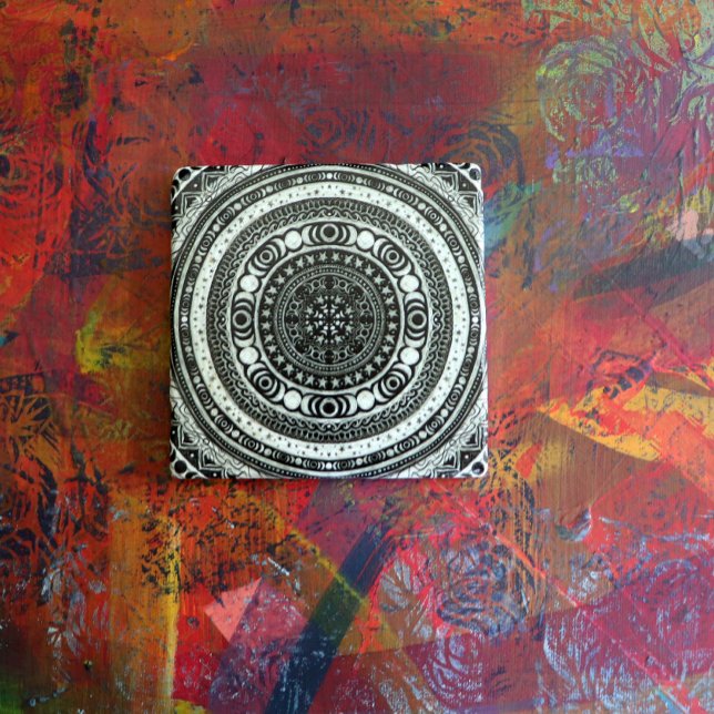 Moon Child Mandala Triple Moon Witch Stone Coaster (Creator Uploaded)