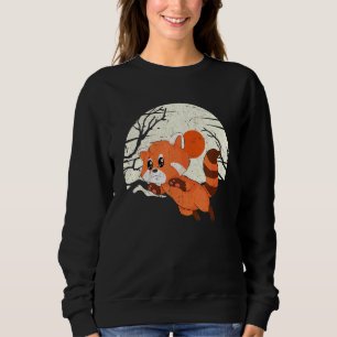 Moon China Wildlife Forest Animal Chinese Red Pand Sweatshirt