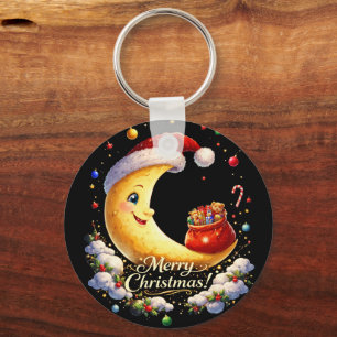 moon christmas key ring