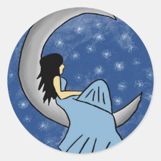 moon classic round sticker