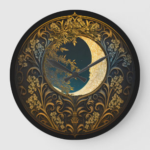 Moon Clock, AI Art Large Clock