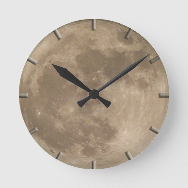 Moon Clock Full Moon Wall Clocks Decor Gifts (Front)