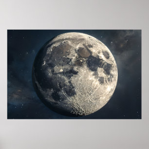 Moon Close-Up – Surreal Lunar Poster