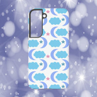 Moon Cloud Stars Blue Purple Pink