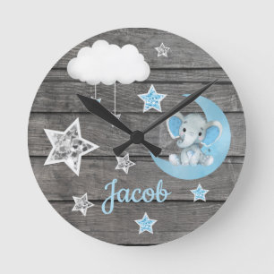 Moon, cloud Wall Clock, Round, Medium Round Clock