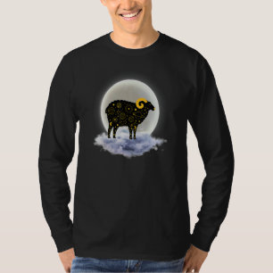 Moon Clouds And Ram Astrology Pagan Divination Mag T-Shirt