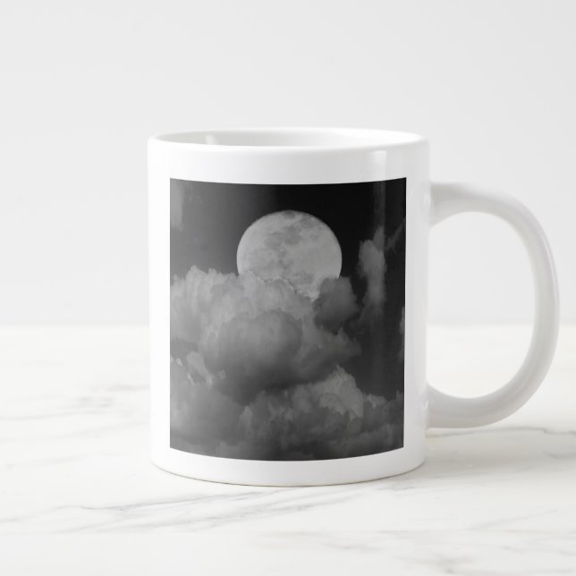 Moon & Clouds Over Kansas Large Coffee Mug (Right)