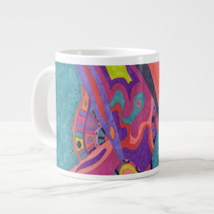Moon Crashers, abstract art Large Coffee Mug
