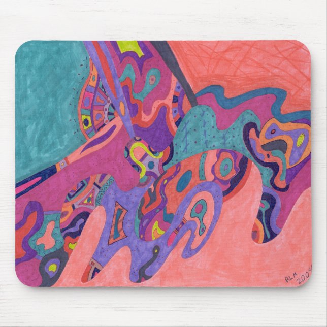 Moon Crashers, abstract art Mouse Pad (Front)
