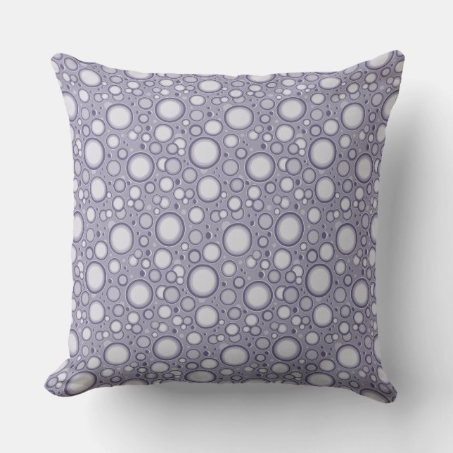 Moon Crater Pattern Grey Purple Throw Pillow (Front)