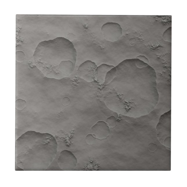 Moon Craters, Lunar Surface Ceramic Tile (Front)