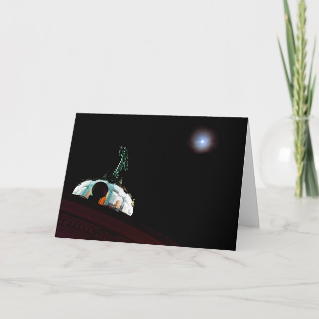 Moon & cross, Quito, Ecuador Card (Front)