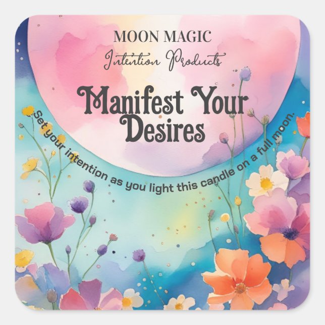 Moon Crystal Spell Candle Labels (Front)