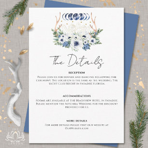 Moon Crystals Flowers Boho Metaphysical Wedding  Enclosure Card