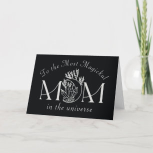 Moon & Crystals Magickal Gothic Mum Mothers Day Holiday Card