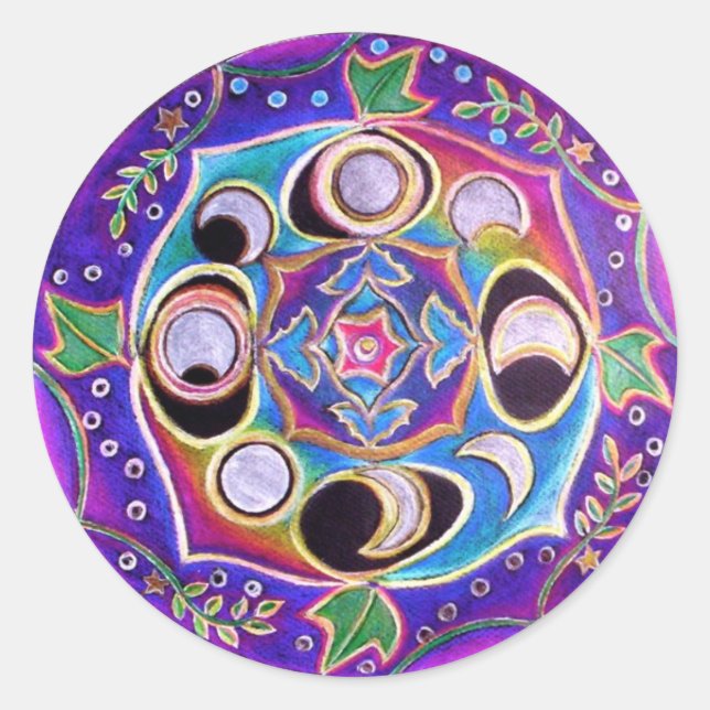 Moon Cycle Mandala Sticker (Front)
