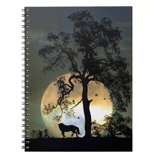 Moon Dance Horse and Full Moon Gifts Notebook (Front)