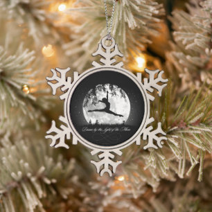 Moon Dance Snowflake Pewter Christmas Ornament