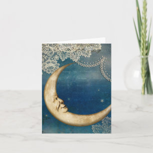 Moon Deco Card, Celestial Themed Greeting Card