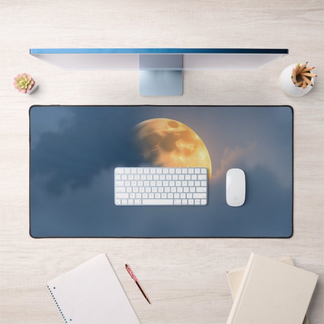 Moon Desk Mat – Aesthetic Lunar Phases, Full Moon, (Office 1)