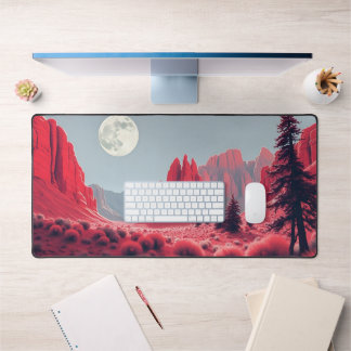 Moon Desk Mat – Aesthetic Lunar Phases, Full Moon,