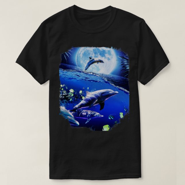 Moon Dolphins T-Shirt (Design Front)